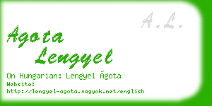 agota lengyel business card